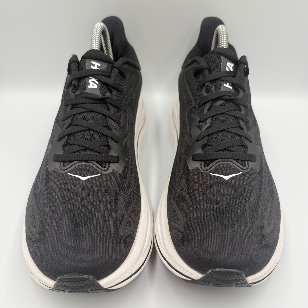 Hoka One One Clifton 10 Women's Size 10 Black White Running Shoes Sneakers - Picture 6 of 9
